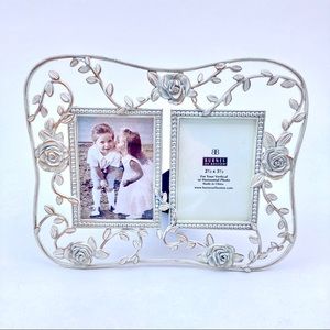 Shabby Chic Two Pictures Photo Frame w/Easel Back
